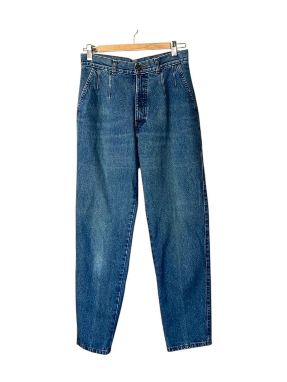 Vintage jeans Denim 90s Mom Jean medium wash tapered high rise Blue Bay 12 x 28